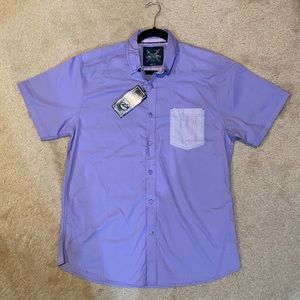 Light Purple - short sleeve button up shirt